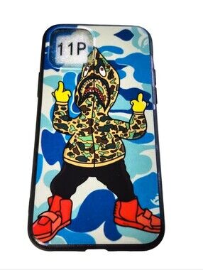 A Bathing Ape Supreme Bape Luffy Shark Hoodie Camo iPhone 11 Pro Case
